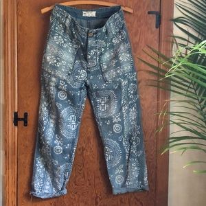 Free people printed soft denim pant